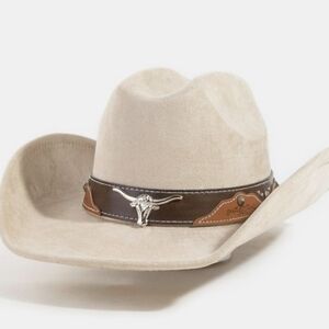 Long Horn Faux Leather Strap Cowboy Hats